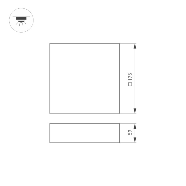 Потолочный светодиодный светильник Arlight SP-Quadro-S175x175-16W Day4000 034784