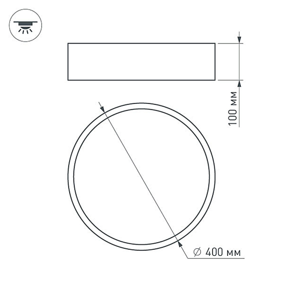 Потолочный светодиодный светильник Arlight SP-Tor-Pill-R400-25W Day4000 022104(2)