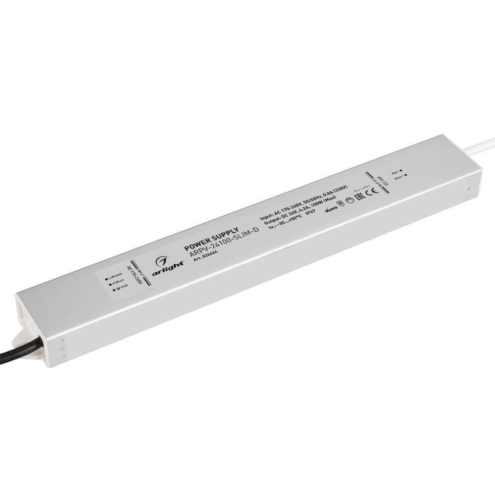 Блок питания Arlight ARPV-24100-SLIM-D (24V, 4.2A, 100W) (IP67 Металл, 3 года) 026664