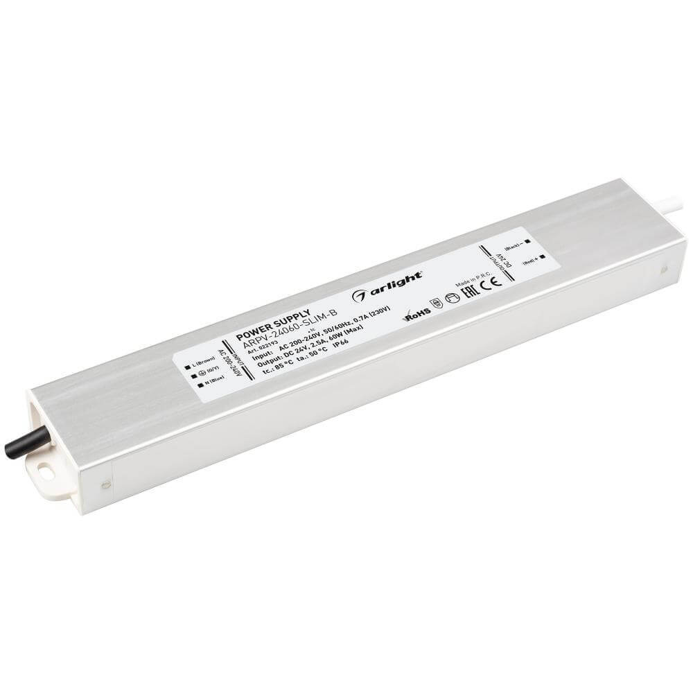 Блок питания Arlight ARPV-24060-SLIM-B (24V, 2.5A, 60W) (IP67 Металл, 3 года) 022193