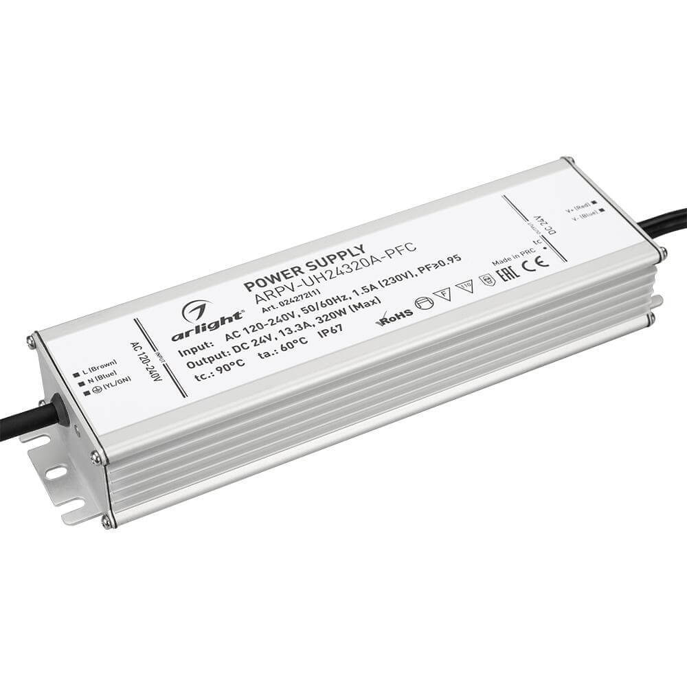 Блок питания Arlight ARPV-UH24320A-PFC (24V, 13.3A, 320W) (IP67 Металл, 7 лет) 024272(1)