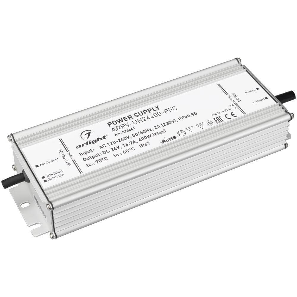 Блок питания Arlight ARPV-UH24400-PFC (24V, 16.7A, 400W) (IP67 Металл, 7 лет) 023641