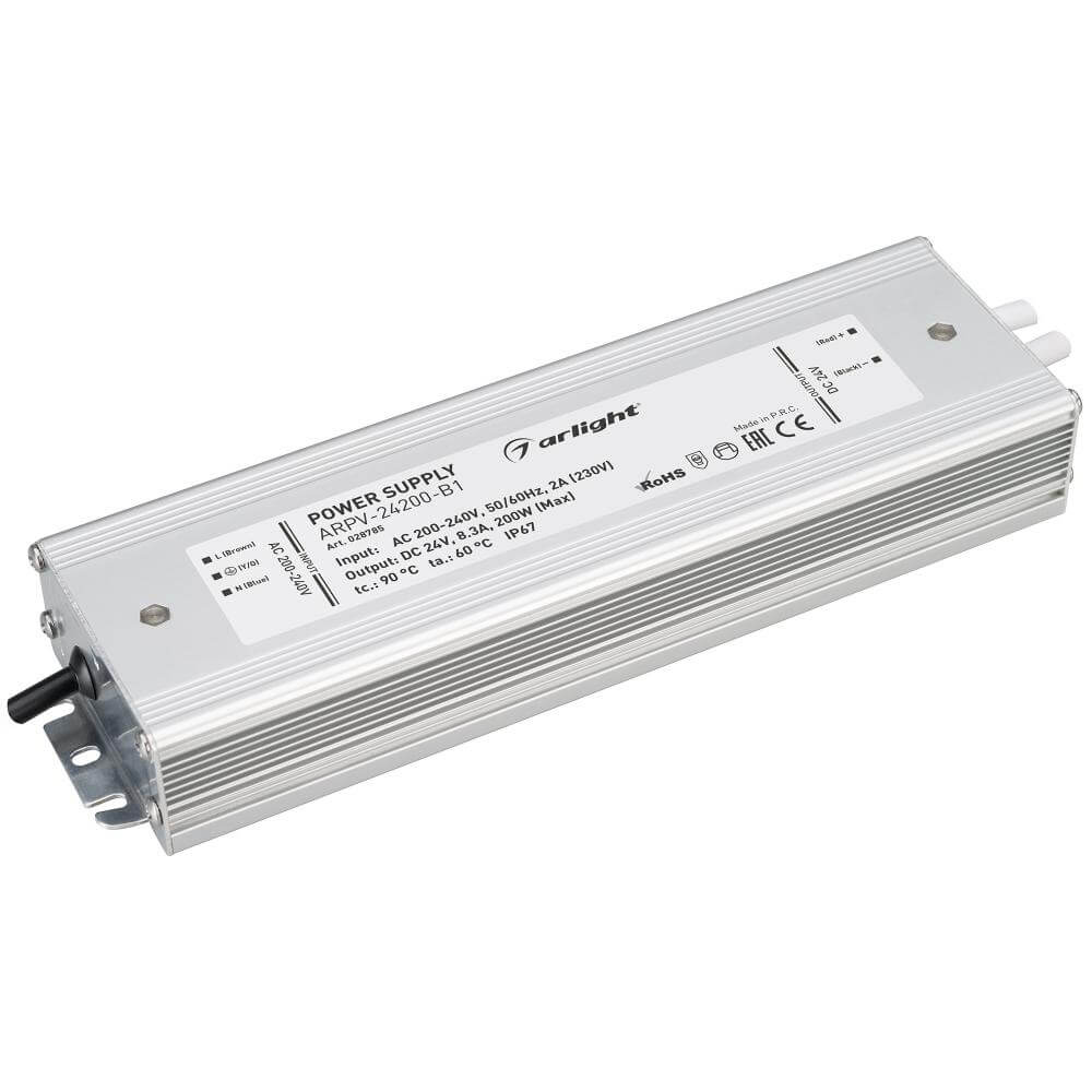 Блок питания Arlight ARPV-24200-B1 (24V, 8,3A, 200W) (IP67 Металл, 3 года) 028785