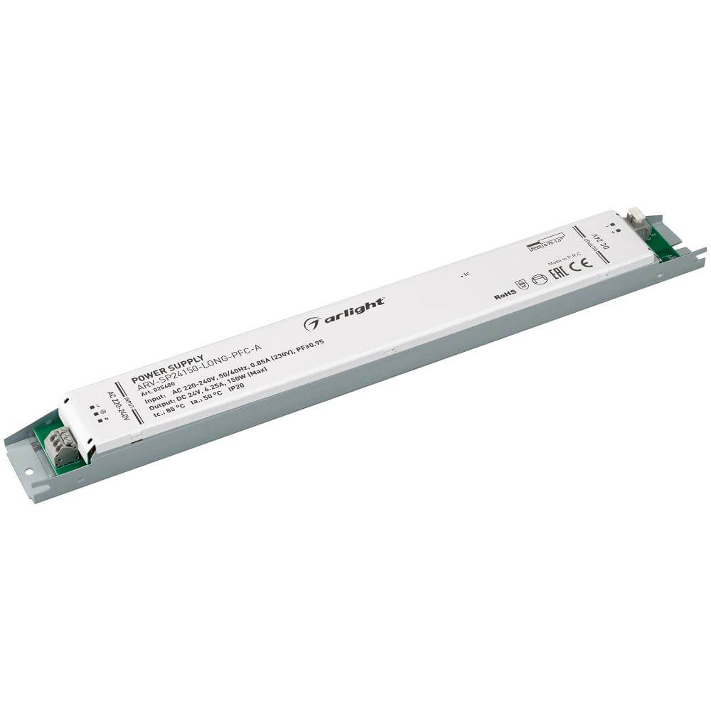 Блок питания Arlight ARV-SP24150-LONG-PFC-A (24V, 6.25A, 150W) (IP20 Металл, 5 лет) 025480