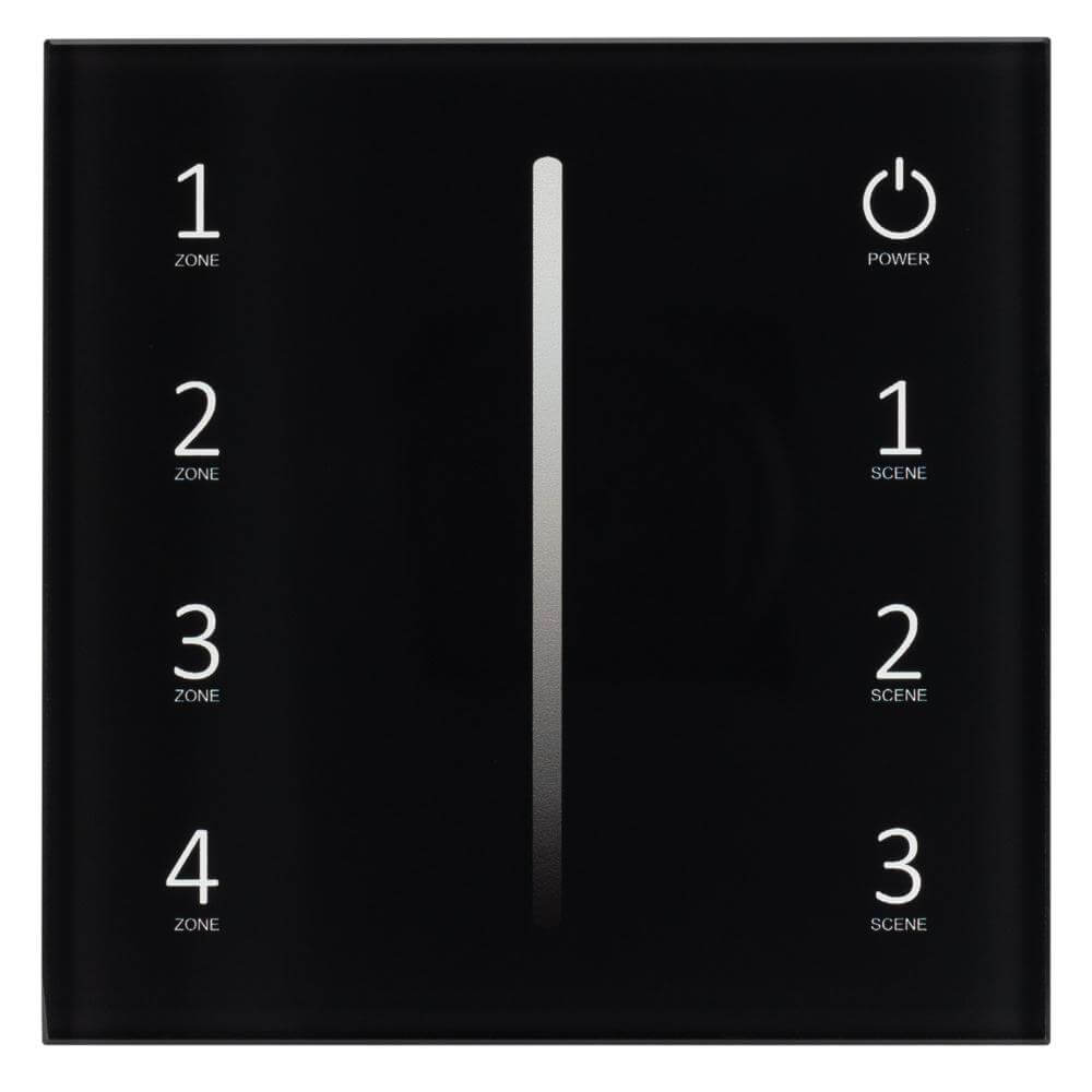 Панель Arlight Sens SMART-P17-DIM Black (230V, 4 зоны, 2.4G) (IP20 Пластик, 5 лет) 028129