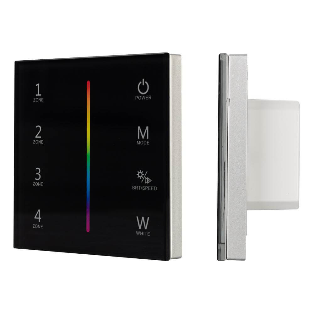Панель Arlight Sens SMART-P30-RGBW Black (230V, 4 зоны, 2.4G) (IP20 Пластик, 5 лет) 027104