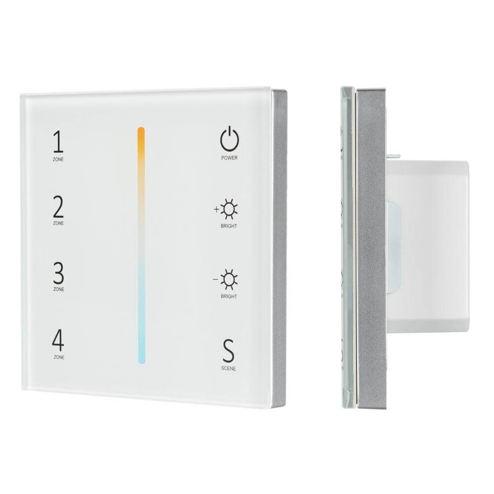Панель Arlight Sens SMART-P38-MIX White (230V, 4 зоны, 2.4G) (IP20 Пластик, 5 лет) 027118
