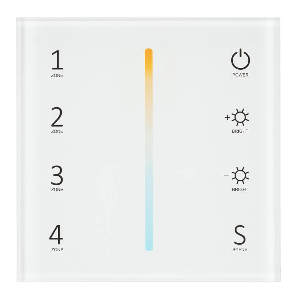 Панель Arlight Sens SMART-P38-MIX White (230V, 4 зоны, 2.4G) (IP20 Пластик, 5 лет) 027118