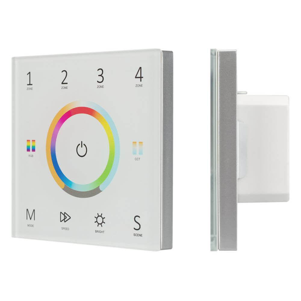 Панель Arlight Sens SMART-P67-MULTI White (230V, 4 зоны, 2.4G) (IP20 Пластик, 5 лет) 028321
