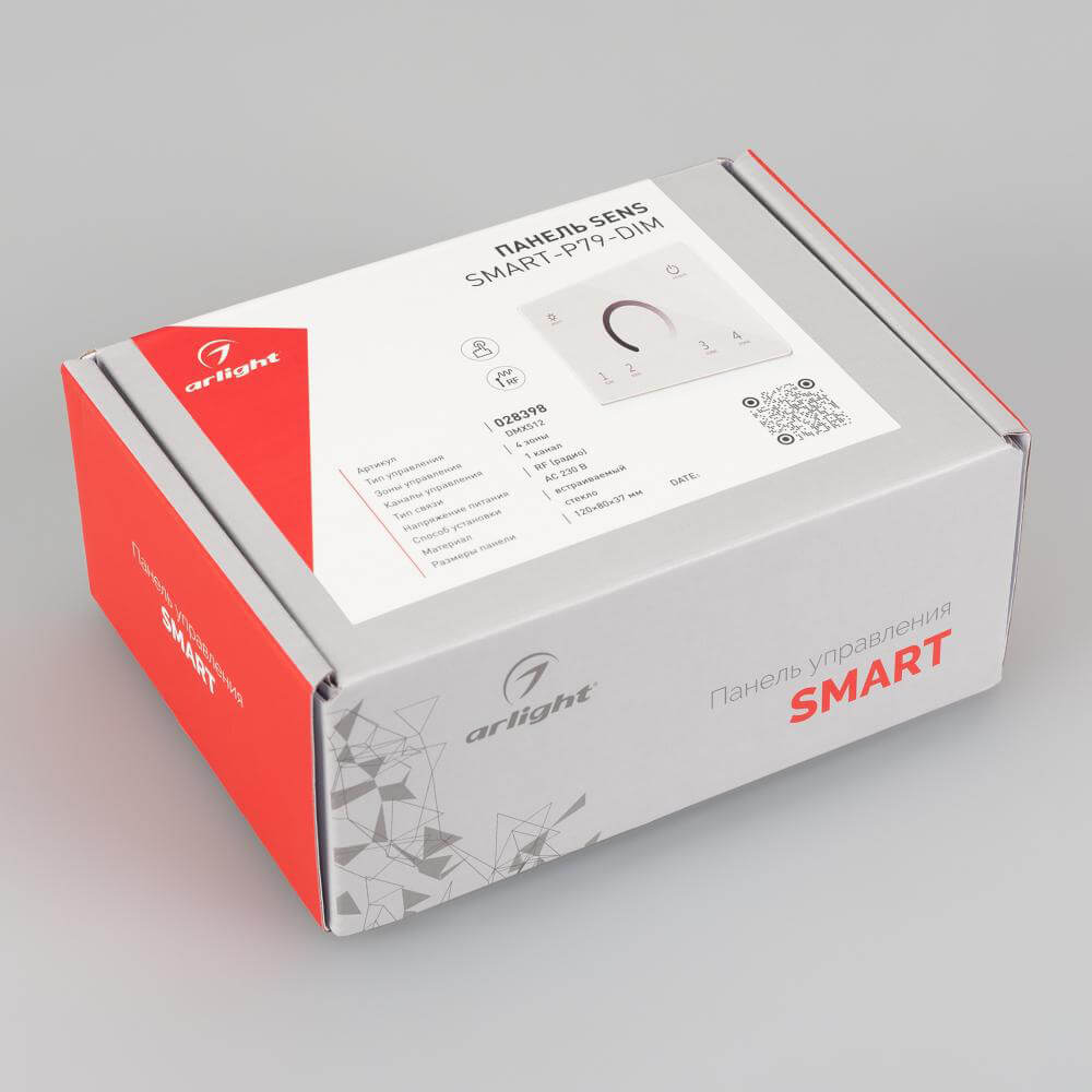 Панель Arlight Sens SMART-P79-DIM White (230V, 4 зоны, 2.4G) (IP20 Пластик, 5 лет) 028398