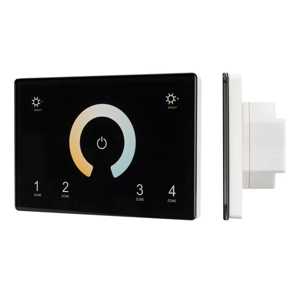 Панель Arlight Sens SMART-P81-MIX Black (230V, 4 зоны, 2.4G) (IP20 Пластик, 5 лет) 028401