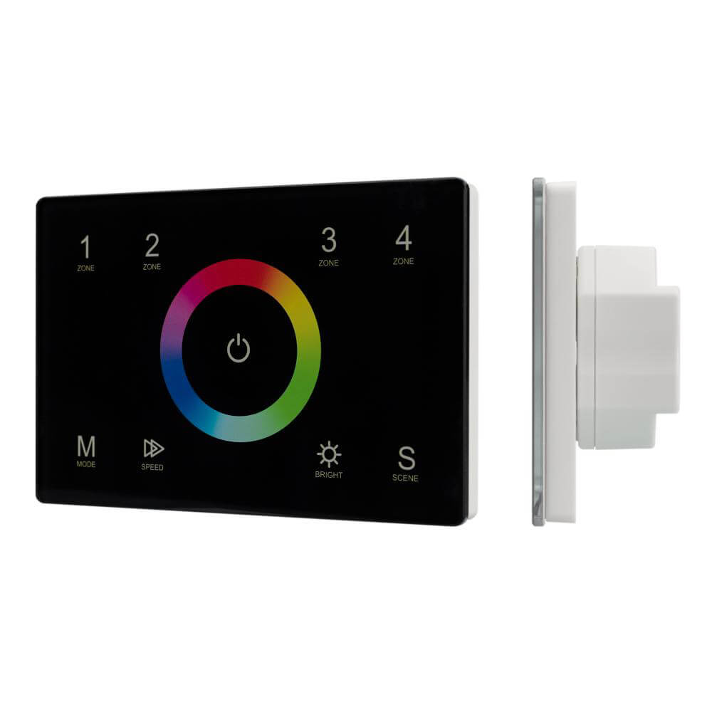Панель Arlight Sens SMART-P83-RGB Black (230V, 4 зоны, 2.4G) (IP20 Пластик, 5 лет) 028403