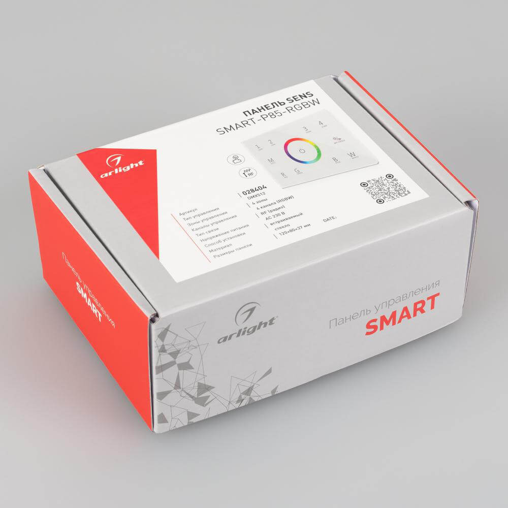 Панель Arlight Sens SMART-P85-RGBW White (230V, 4 зоны, 2.4G) (IP20 Пластик, 5 лет) 028404