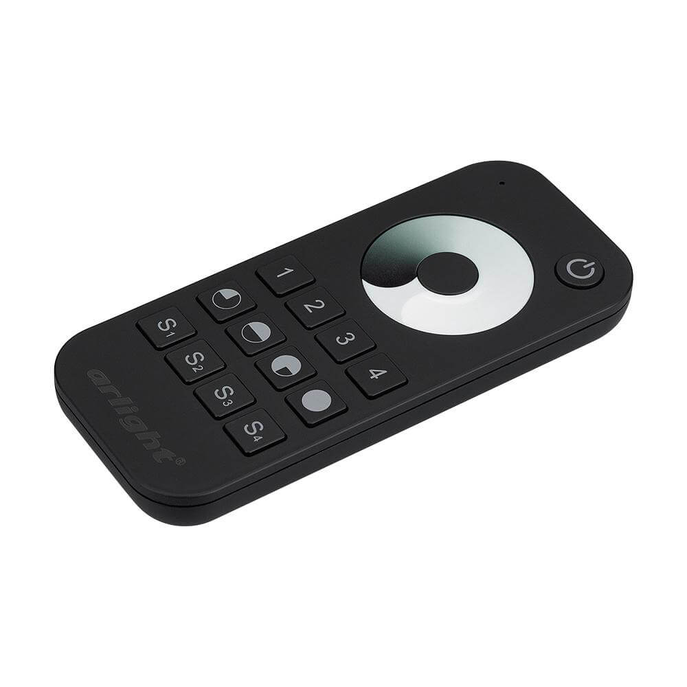 Пульт Arlight SMART-R24-DIM Black (4 зоны, 2.4G) (IP20 Пластик, 5 лет) 023475