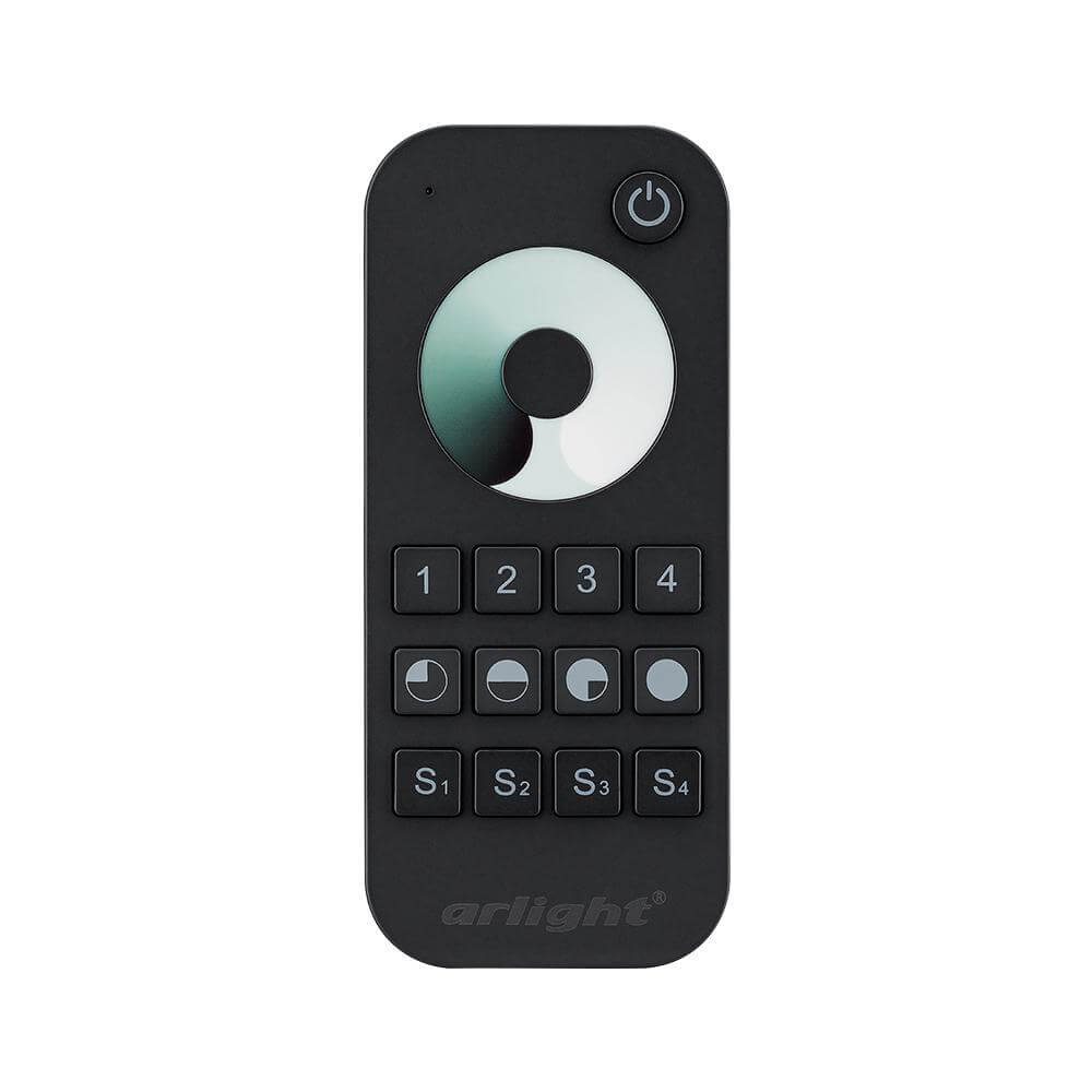 Пульт Arlight SMART-R24-DIM Black (4 зоны, 2.4G) (IP20 Пластик, 5 лет) 023475