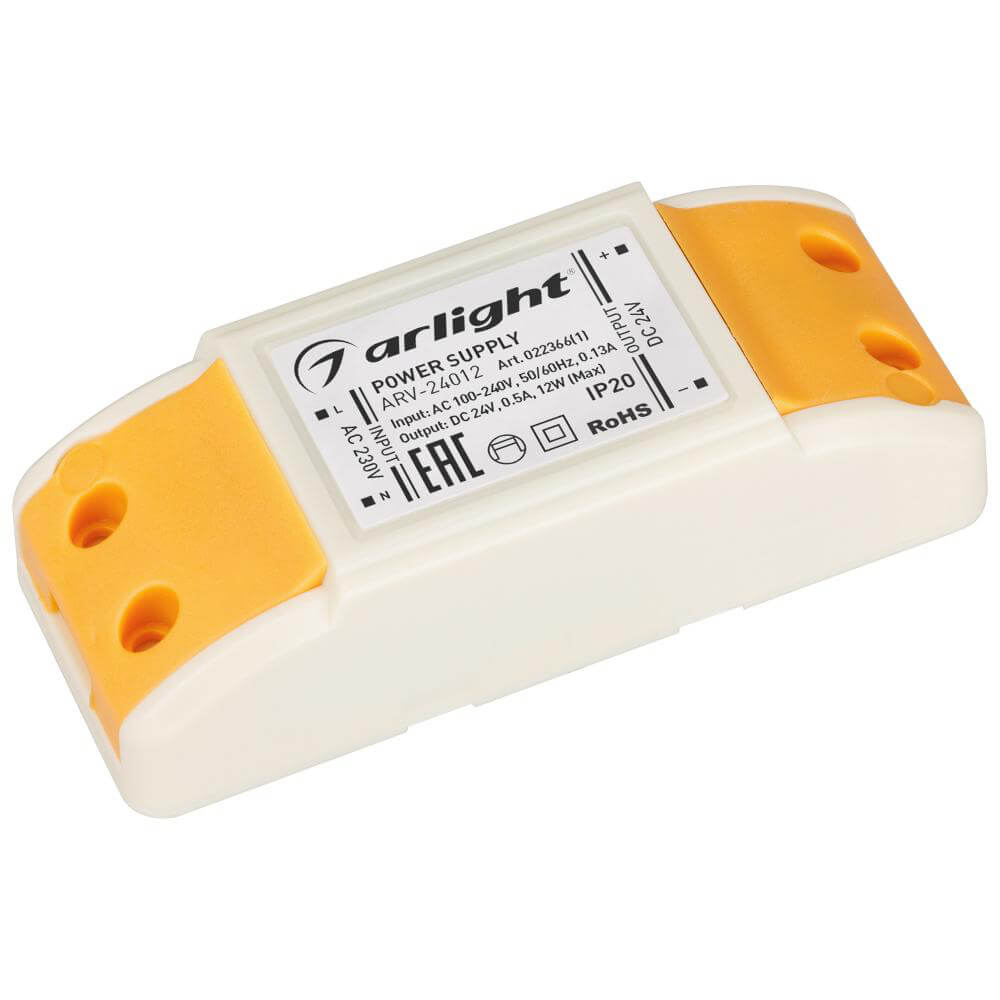 Блок питания Arlight ARV-24012 (24V, 0.5A, 12W) (IP20 Пластик, 2 года) 022366(1)