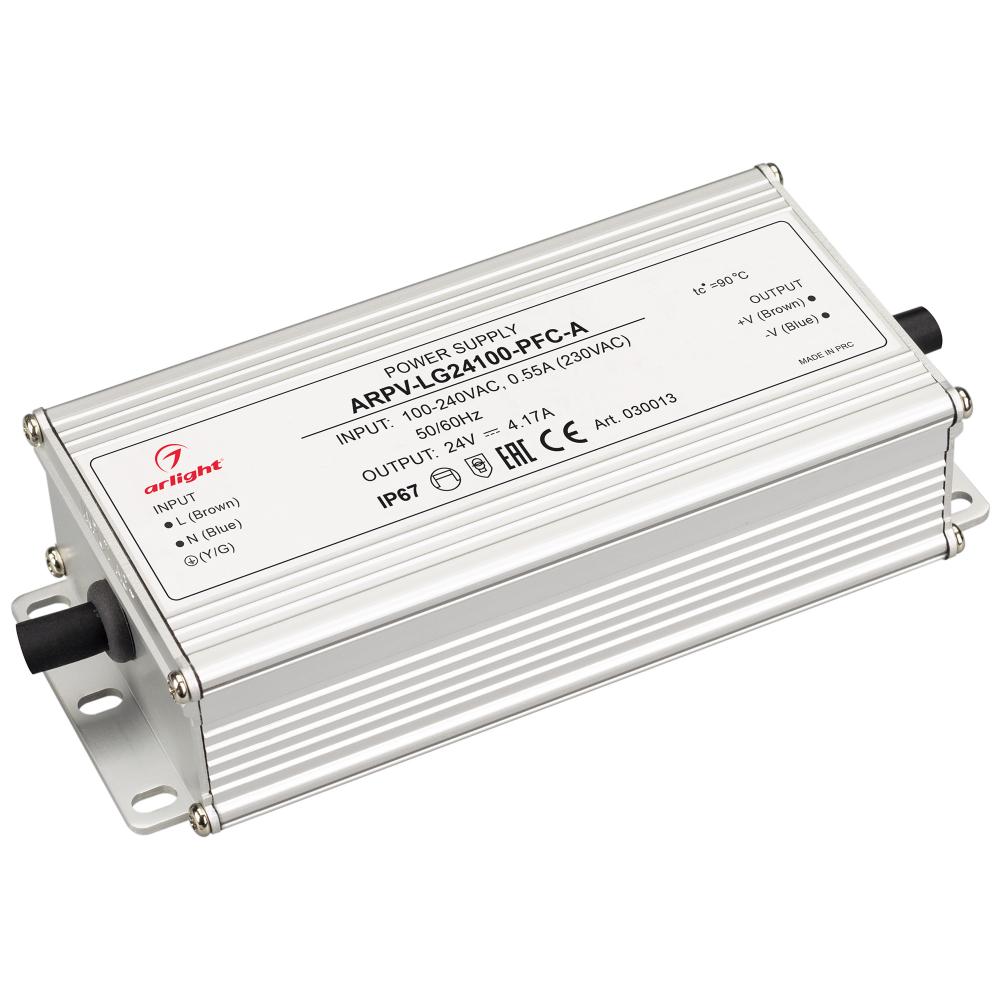 Блок питания Arlight ARPV-LG24100-PFC-A (24V, 4.17A, 100W) (IP67 Металл, 5 лет) 030013