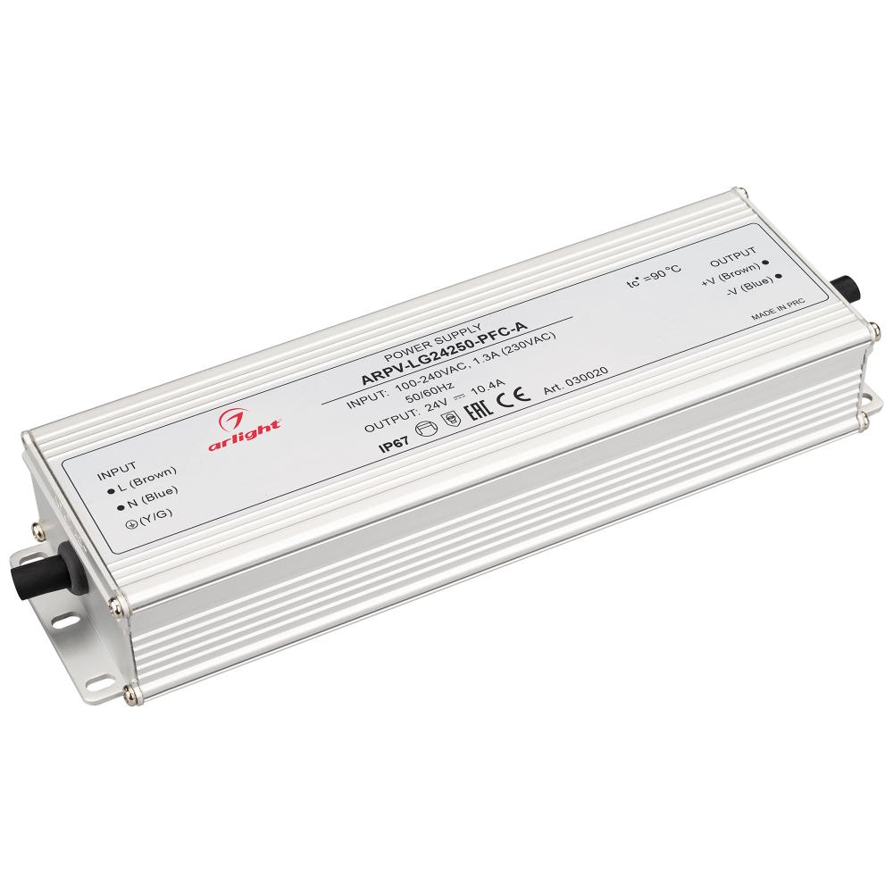 Блок питания Arlight ARPV-LG24250-PFC-A (24V, 10.4A, 250W) (IP67 Металл, 5 лет) 030020