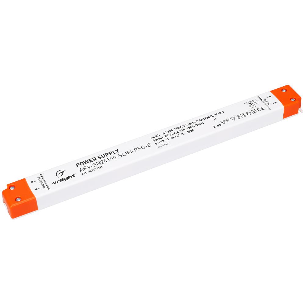 Блок питания Arlight ARV-SN24100-SLIM-PFC-B (24V, 4.17A, 100W) (IP20 Пластик, 3 года) 022171(3)