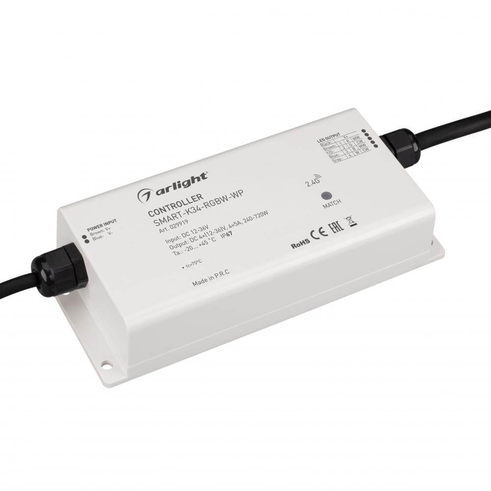 Контроллер Arlight SMART-K34-RGBW-WP (12-36V, 4x5A, 2.4G) (IP67 Пластик, 5 лет) 029919