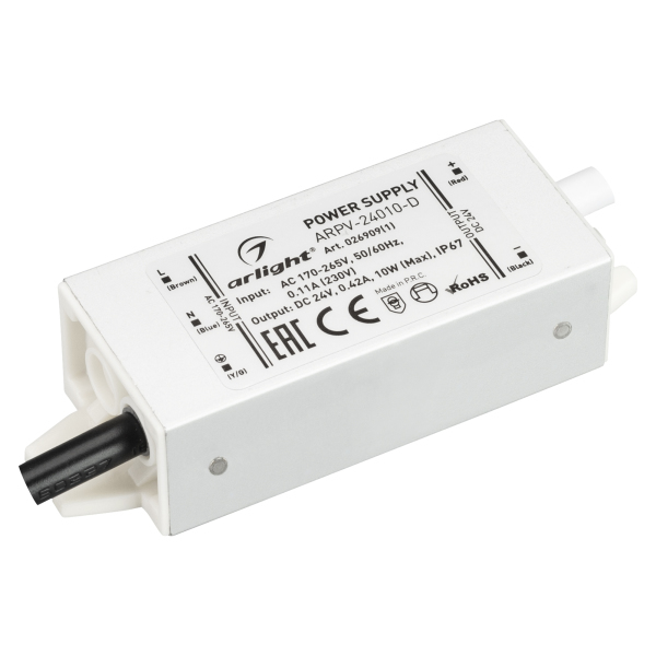 Блок питания Arlight ARPV-24010-D (24V, 0.42A, 10W) (IP67 Металл, 3 года) 026909(1)