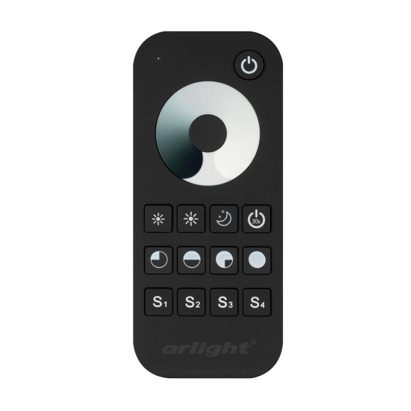 Пульт Arlight SMART-R24-DIM Black (1 зона, 2.4G) (IP20 Пластик, 5 лет) 031934