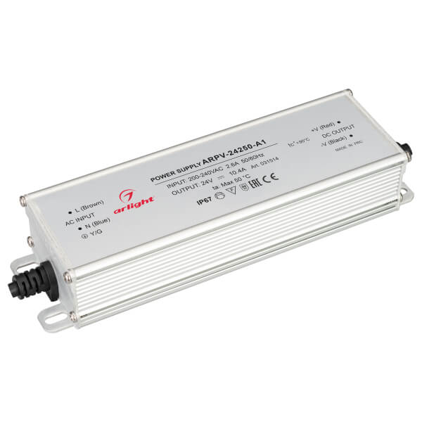 Блок питания Arlight ARPV-24250-A1 (24V, 10.4A, 250W) (IP67 Металл, 3 года) 031514