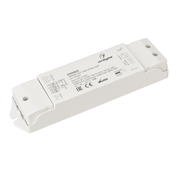 Диммер Arlight SMART-D21-DIM-PUSH-SUF (12-48, 1x15A, 2.4G) (IP20 Пластик, 5 лет) 032981