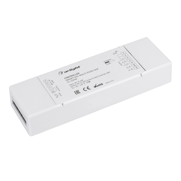 Контроллер Arlight SMART-K41-MULTI-PUSH-SUF (12-48V, 5x6A, RGB-MIX, 2.4G) (IP20 Пластик, 5 лет)f 032988