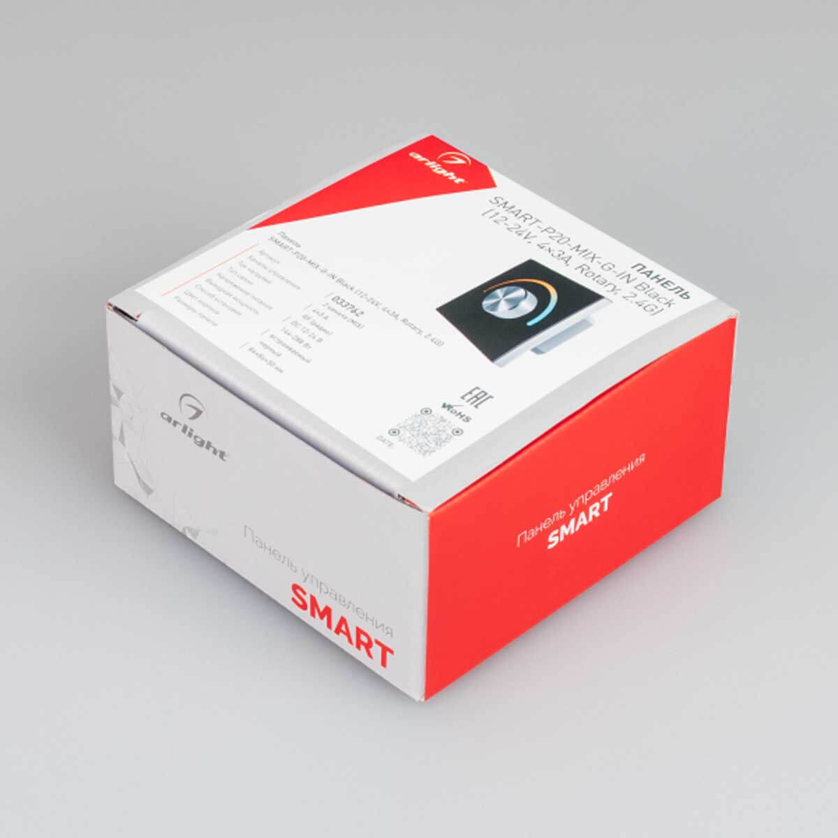 Панель Arlight SMART-P20-MIX-G-IN Black (12-24V, 4x3A, Rotary, 2.4G) (IP20 Пластик, 5 лет) 033762
