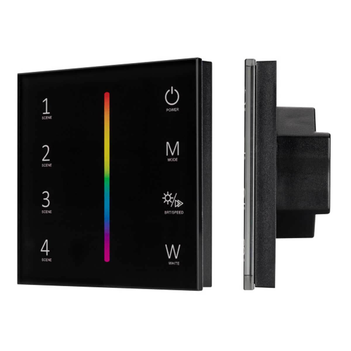 Панель Arlight SMART-P22-RGBW-G-IN Black (12-24V, 4x3A, Sens, 2.4G) (IP20 Пластик, 5 лет) 033766