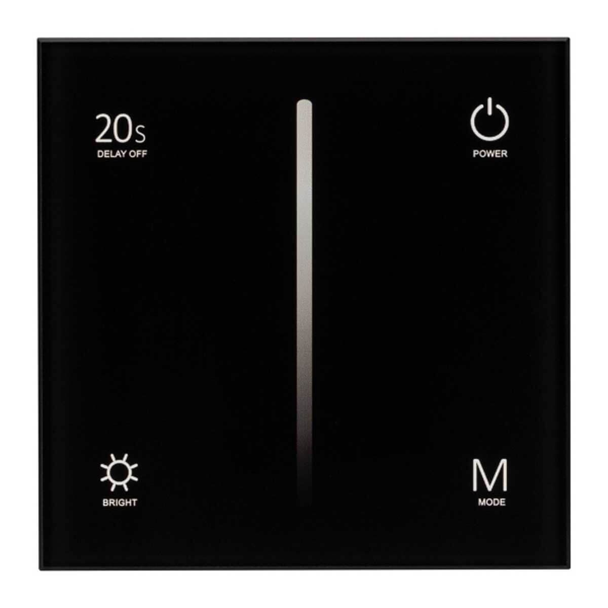 Панель Arlight SMART-P6-DIM-G-IN Black (12-24V, 4x3A, Sens, 2.4G) (IP20 Пластик, 5 лет) 034780