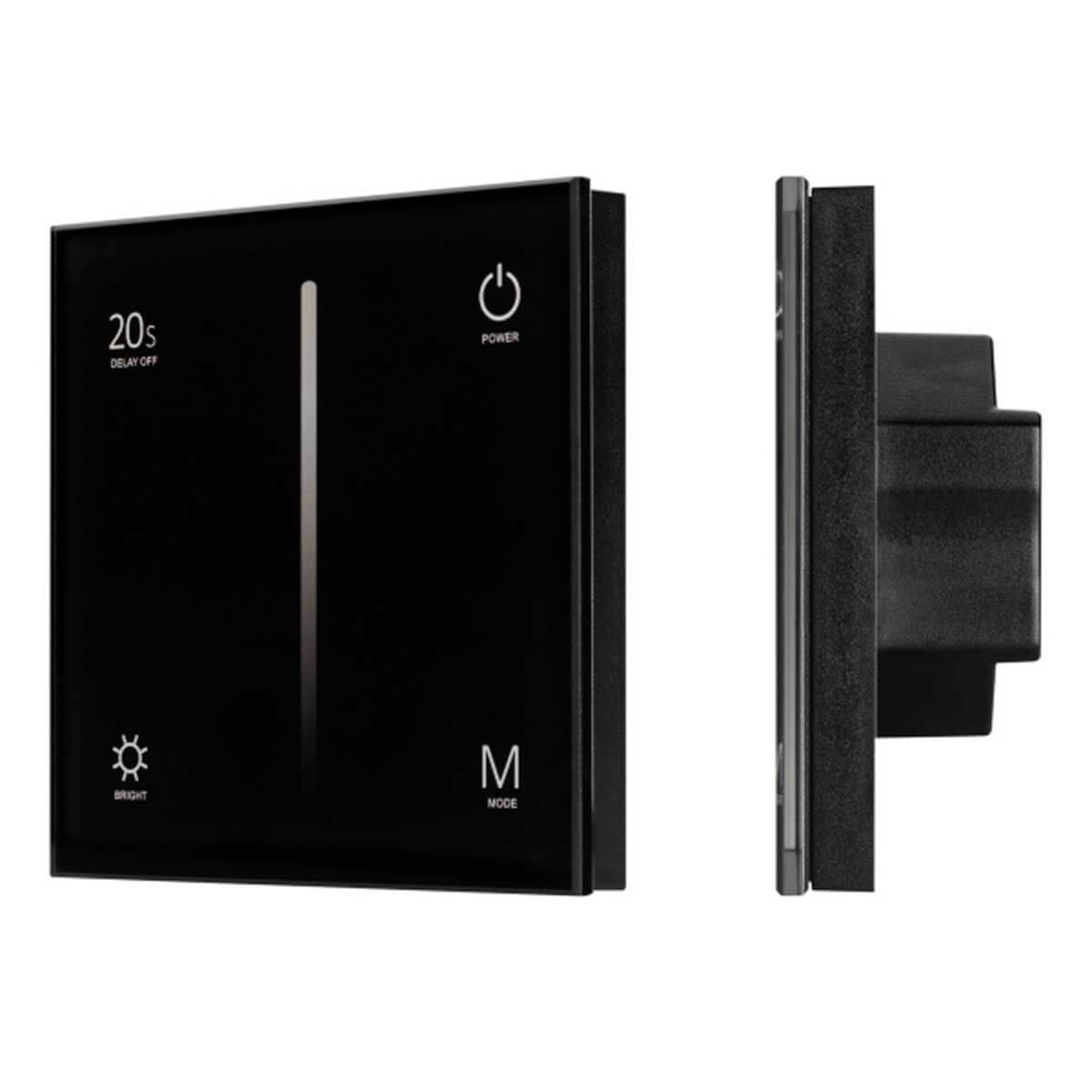 Панель Arlight SMART-P6-DIM-G-IN Black (12-24V, 4x3A, Sens, 2.4G) (IP20 Пластик, 5 лет) 034780