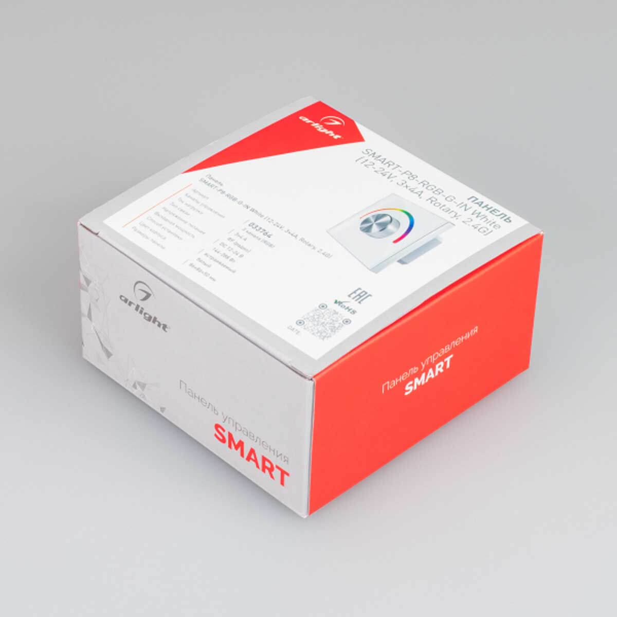 Панель Arlight SMART-P8-RGB-G-IN White (12-24V, 3x4A, Rotary, 2.4G) (IP20 Пластик, 5 лет) 033764