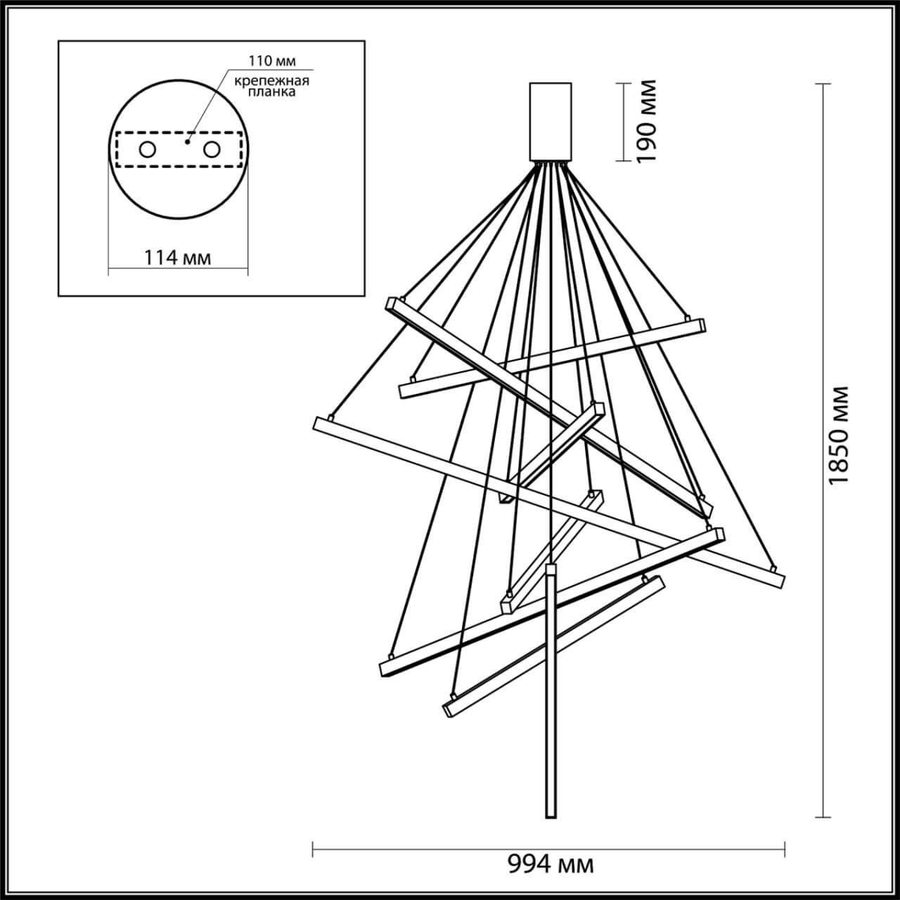 Подвесная светодиодная люстра Odeon Light Cometa 3860/96L