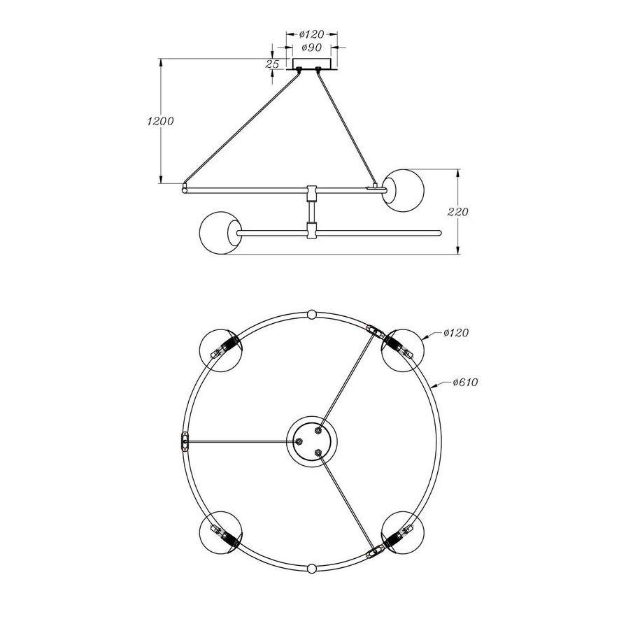 Подвесная люстра Maytoni Balance MOD317PL-04G