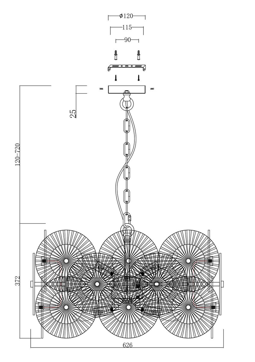 Подвесная люстра Maytoni Aster MOD007PL-08G