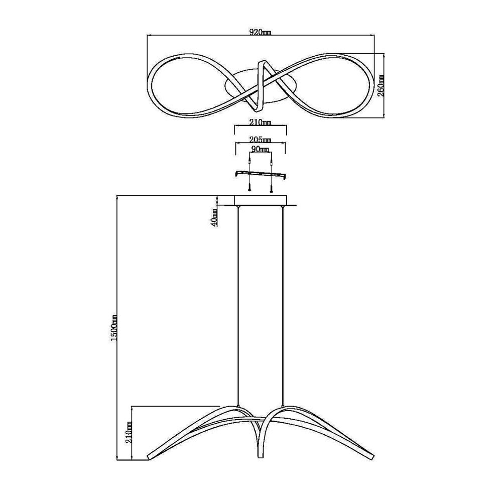 Подвесная люстра Maytoni Curve MOD156PL-L52B4K
