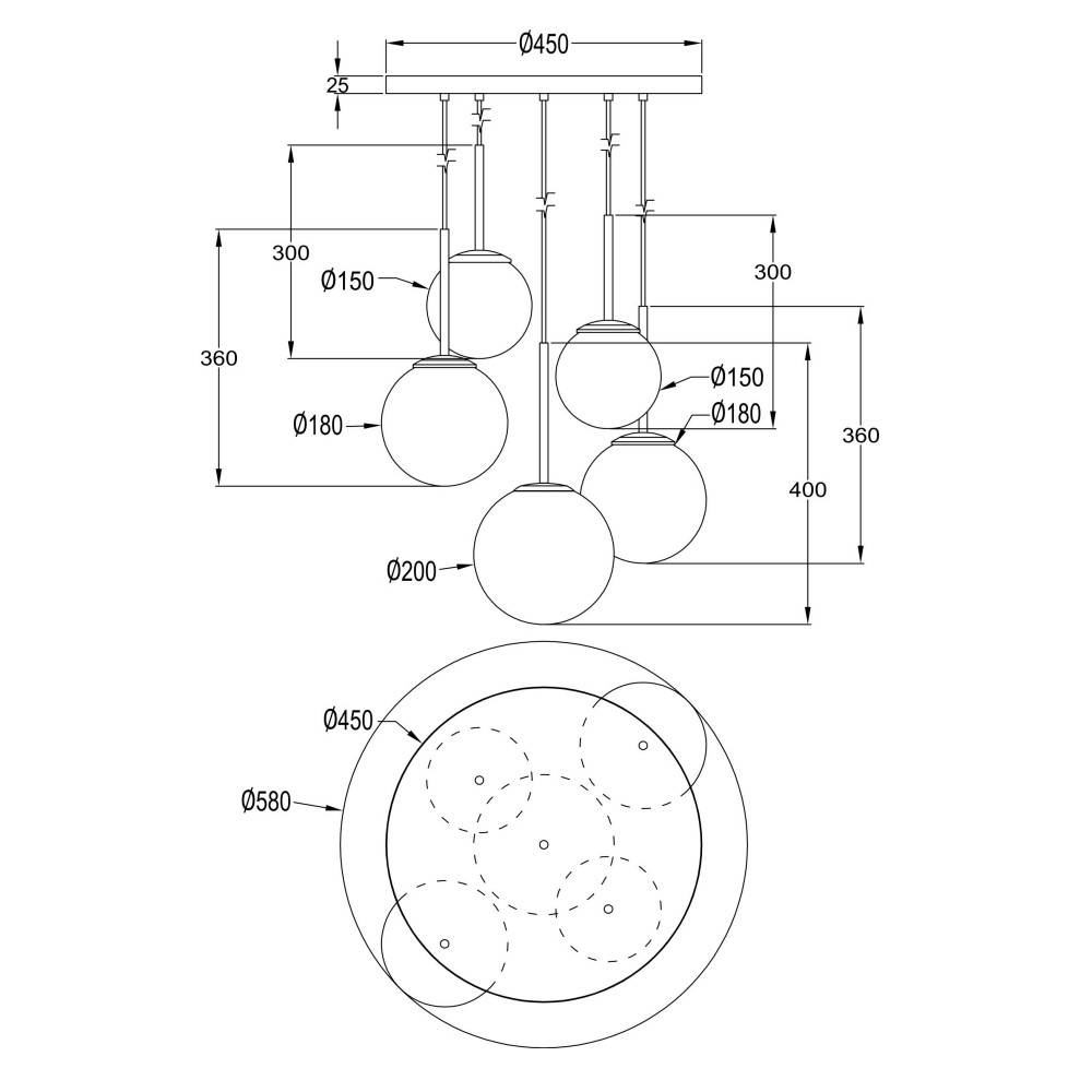 Подвесной светильник Maytoni Basic form MOD321PL-05G