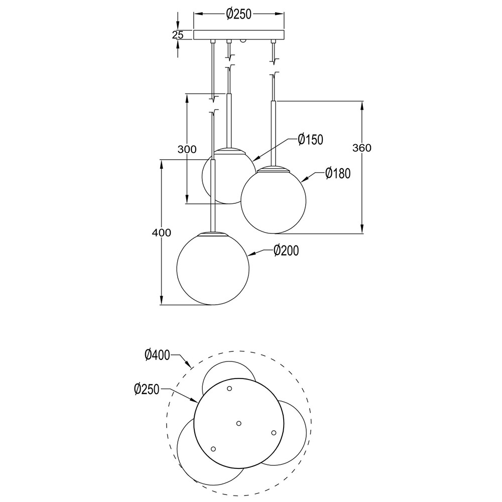 Подвесной светильник Maytoni Basic form MOD321PL-03G1