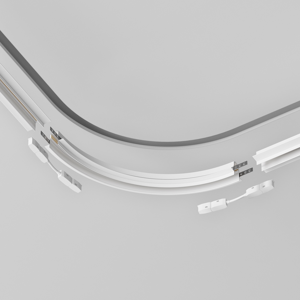 Коннектор радиусный R300 встраиваемый трека Maytoni Exility TRA044-angle-W