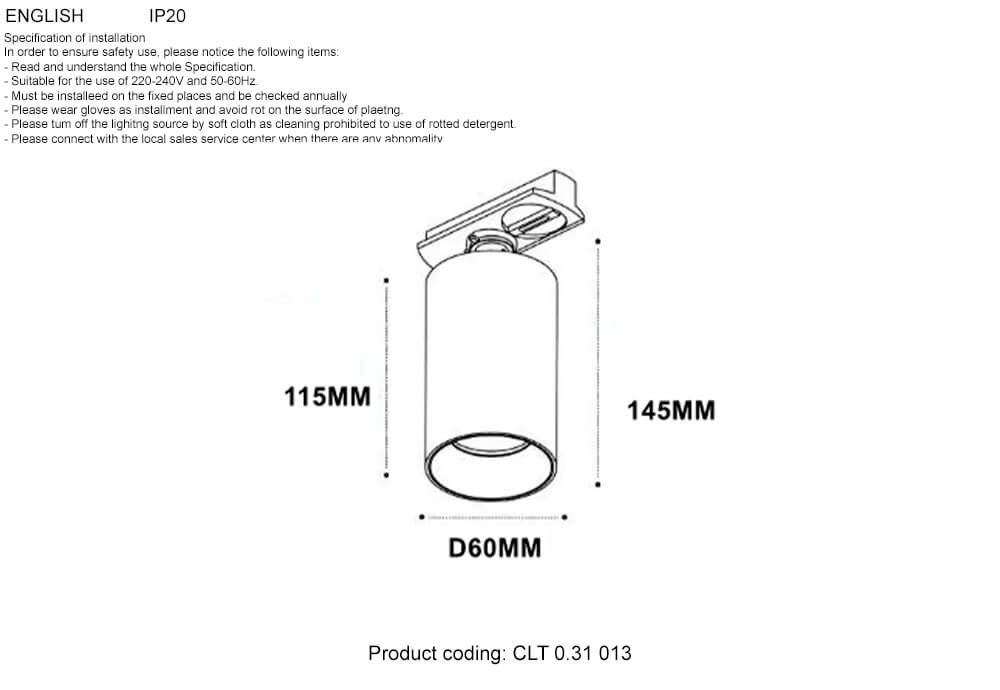 Трековый светильник Crystal Lux CLT 0.31 013 GO-GO