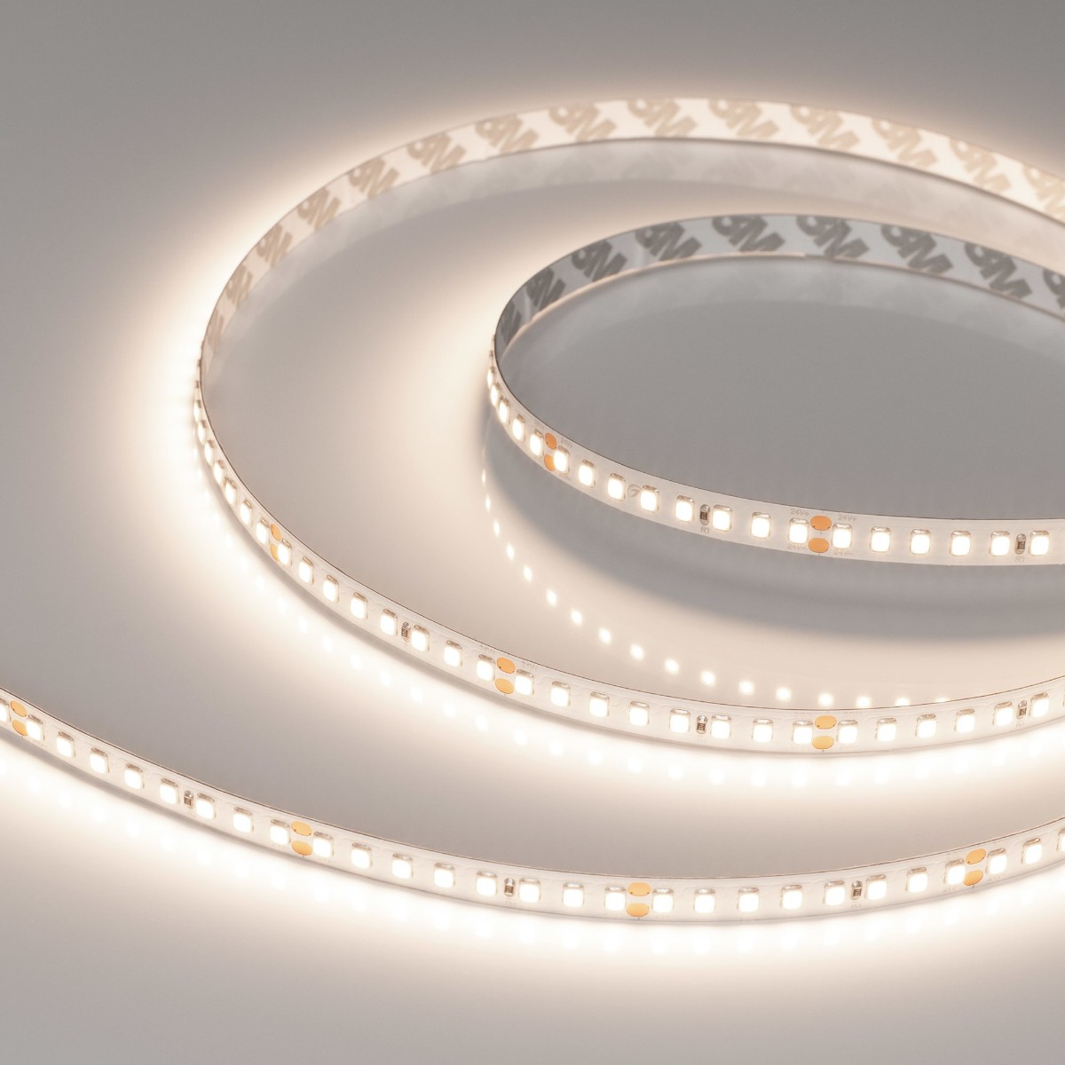 Светодиодная лента Arlight 12W/m 160LED/m 2835 Day4000 8mm 24V 5M IP20 040010