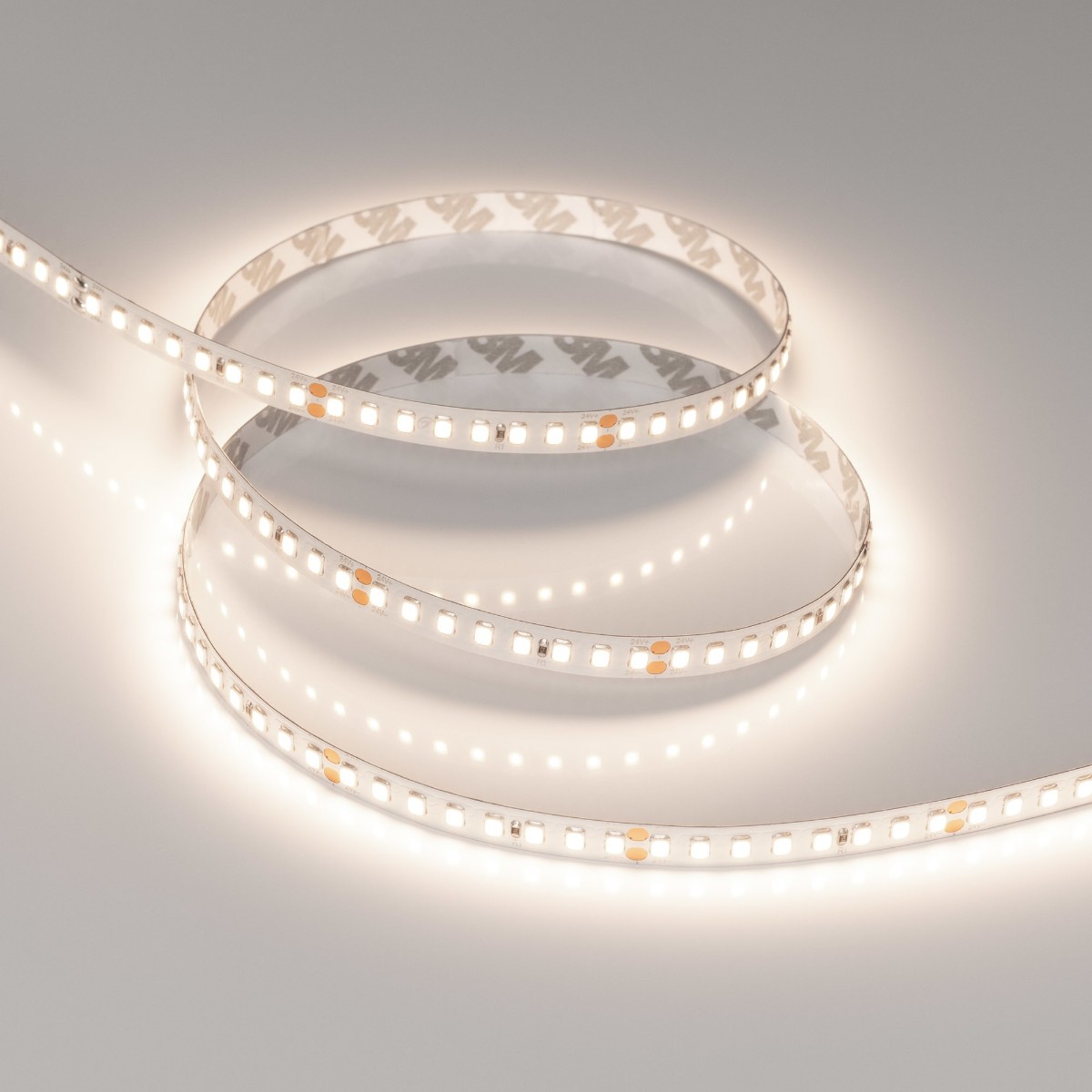 Светодиодная лента Arlight 12W/m 160LED/m 2835 Day4000 8mm 24V 5M IP20 040010