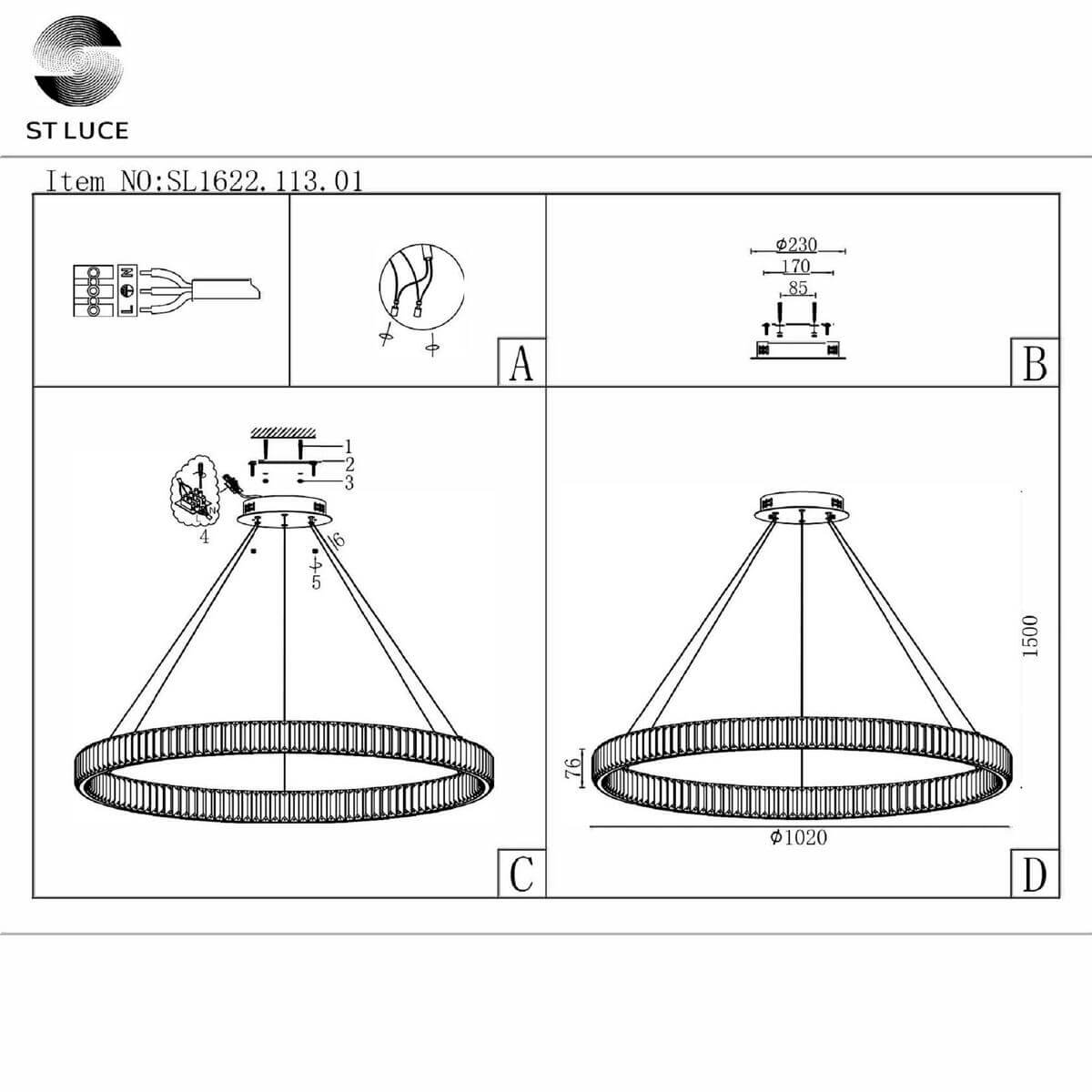 Подвесная люстра ST Luce Tivoli SL1622.113.01