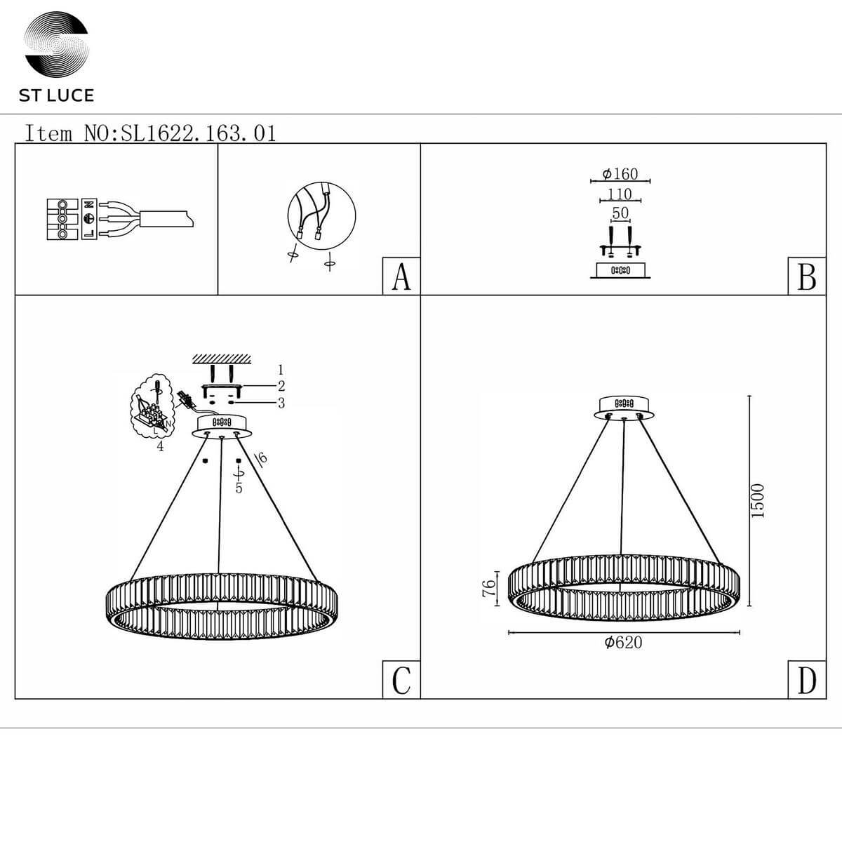 Подвесная люстра ST Luce Tivoli SL1622.163.01