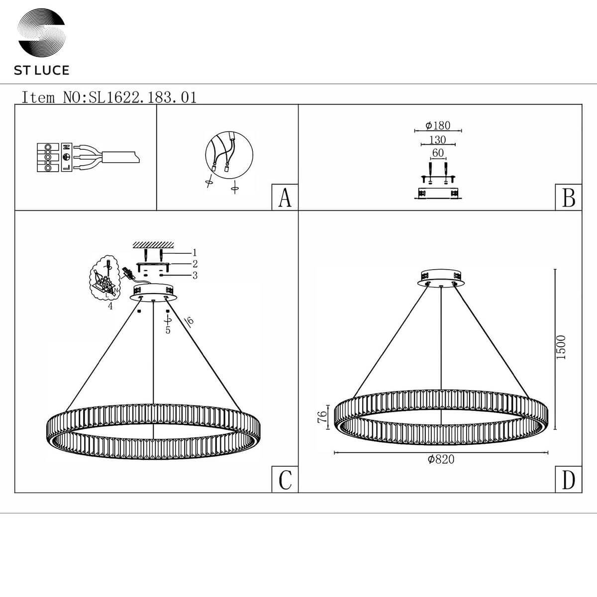 Подвесная люстра ST Luce Tivoli SL1622.183.01