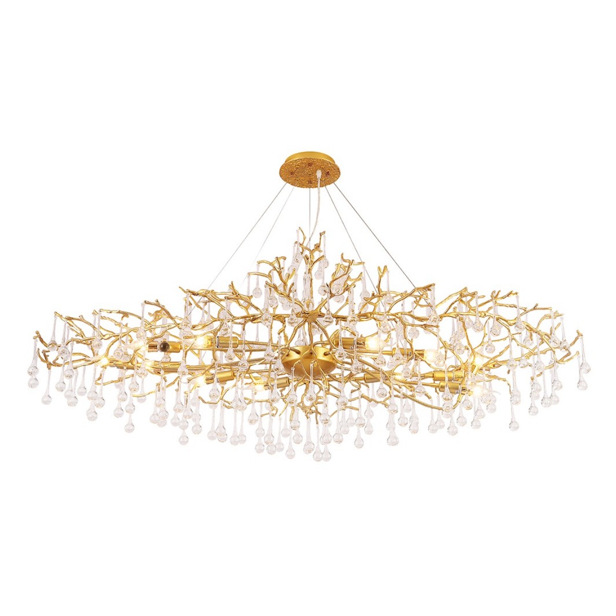 Подвесная люстра Crystal Lux REINA V2 SP16 L1500 GOLD PEARL