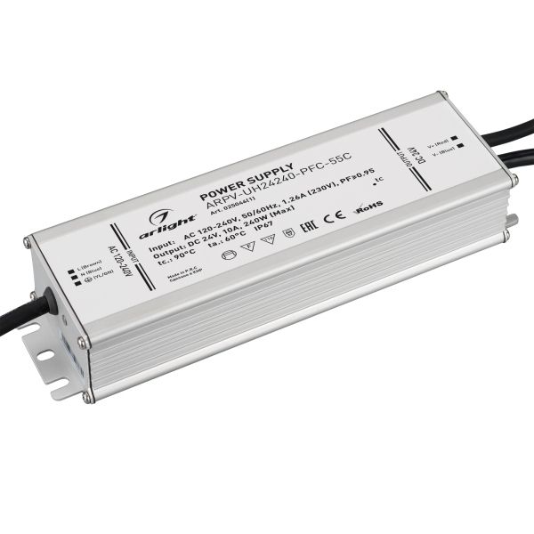 Блок питания Arlight ARPV-UH24240-PFC-55C (24V, 10.0A, 240W) (IP67 Металл, 5 лет) 025046(1)