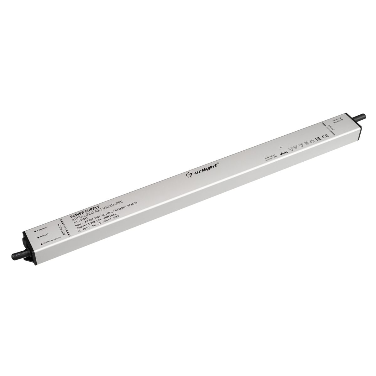 Блок питания Arlight ARPV-LG24240-LINEAR-PFC (24V, 10A, 240W) (IP67 Металл, 5 лет) 034891